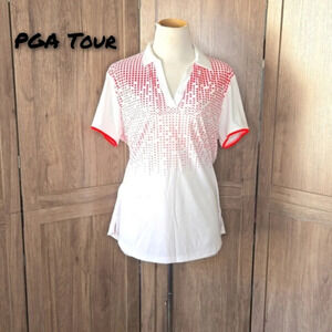 White and red Women's golf tennis Activewear polo shirt